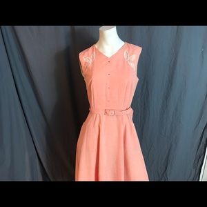 Voodoo Vixen peach repro day dress M